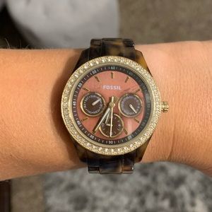 Tortoise shell Fossil Watch